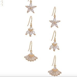 8 Other Reasons Set of 3 14K Gold Plated Drop Earrings